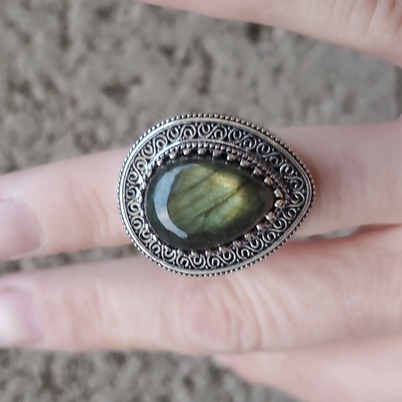 New Unique Labradorite 925 Silver Ring. - Picture 6 of 16